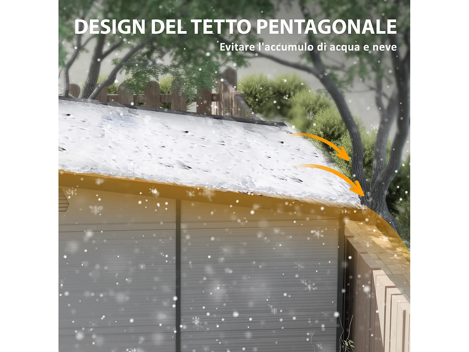 Casetta da giardino in plastica con finestre 1.9x1.9 m grigio