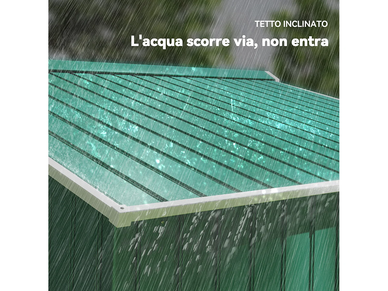 Capanno attrezzi in acciaio con porte scorrevoli 277x195x192 cm verde