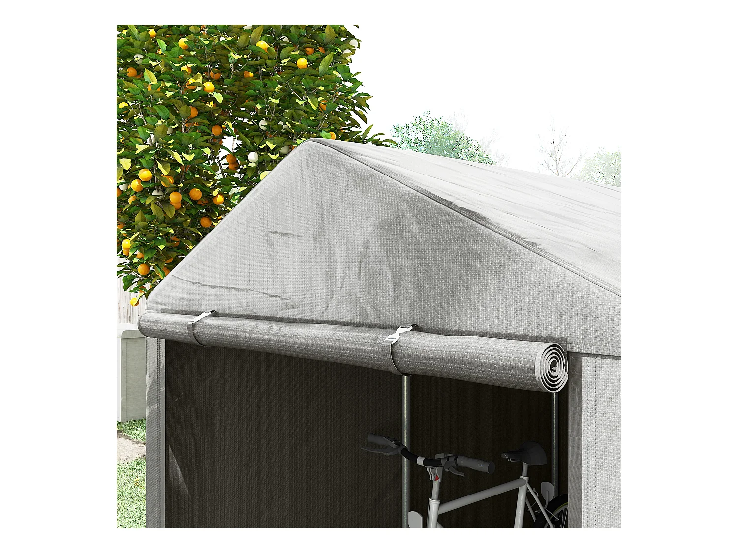 Capanno porta attrezzi tenda garage per bici 1.6x2m grigio chiaro