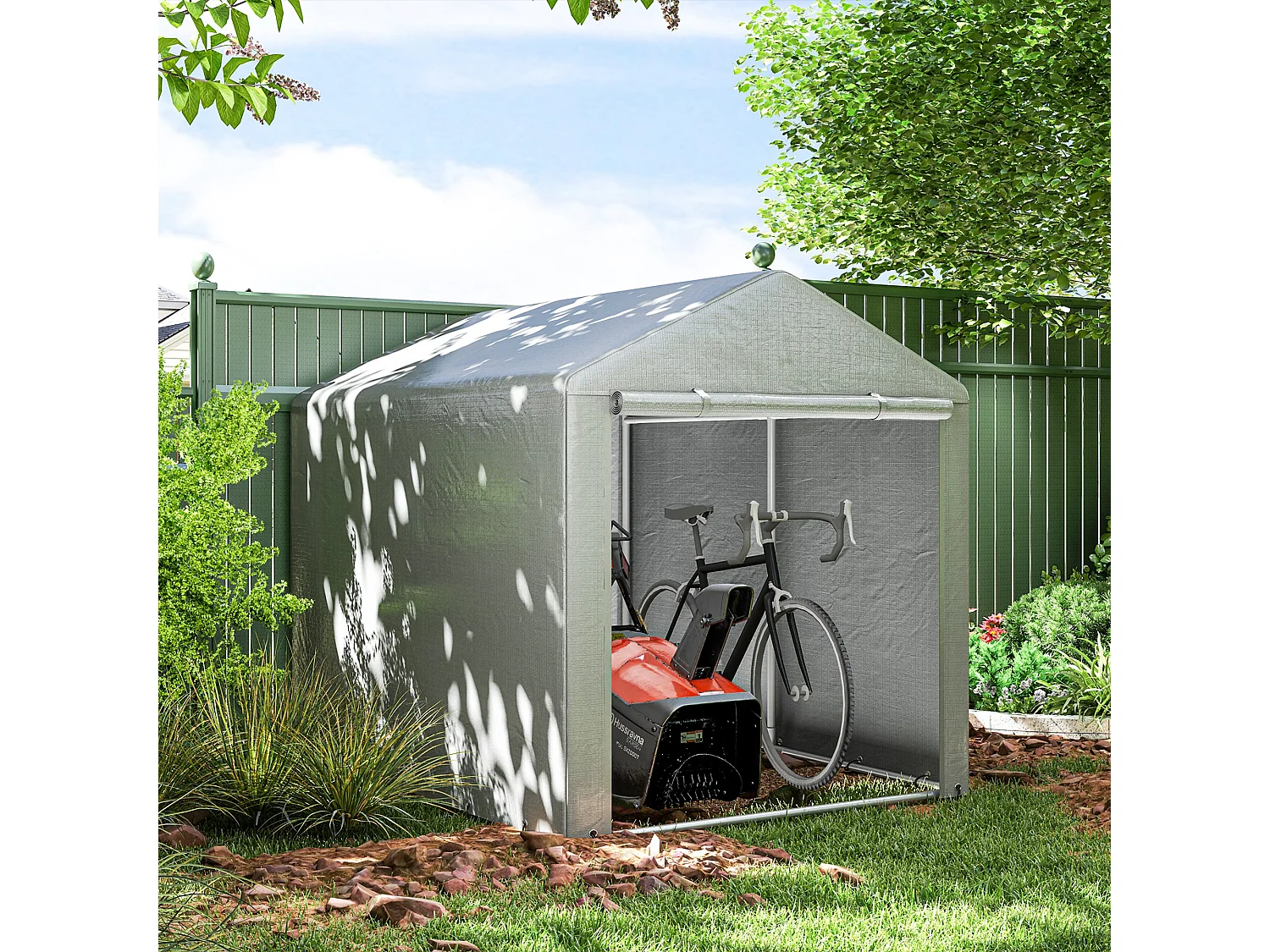 Capanno porta attrezzi tenda garage per bici 1.6x2m grigio chiaro