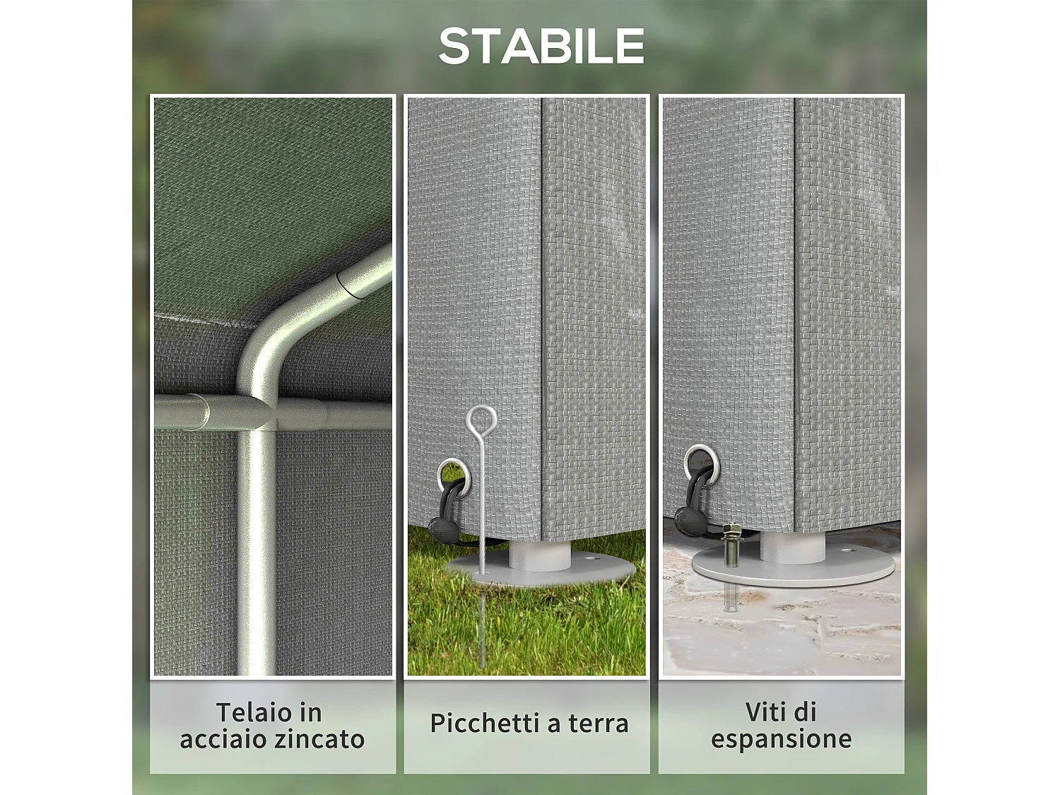 Capanno porta attrezzi tenda garage per bici 1.6x2m grigio chiaro