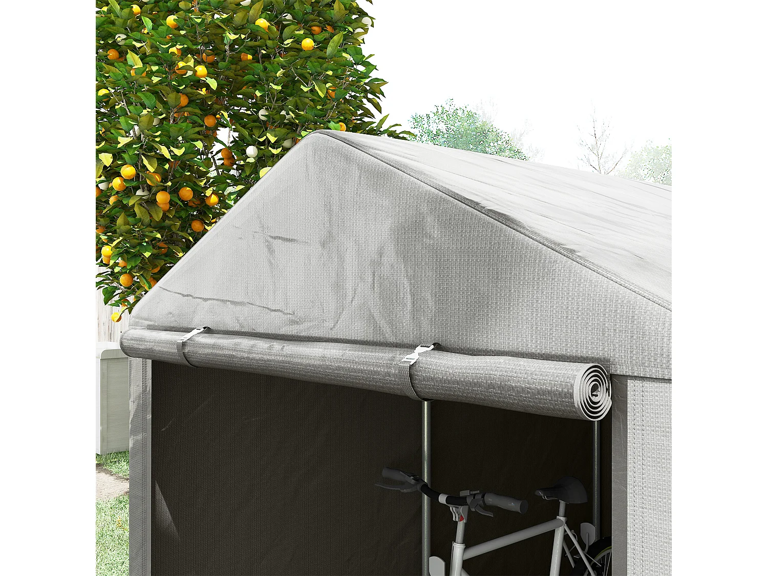 Capanno porta attrezzi tenda garage per bici 1.6x2m grigio chiaro