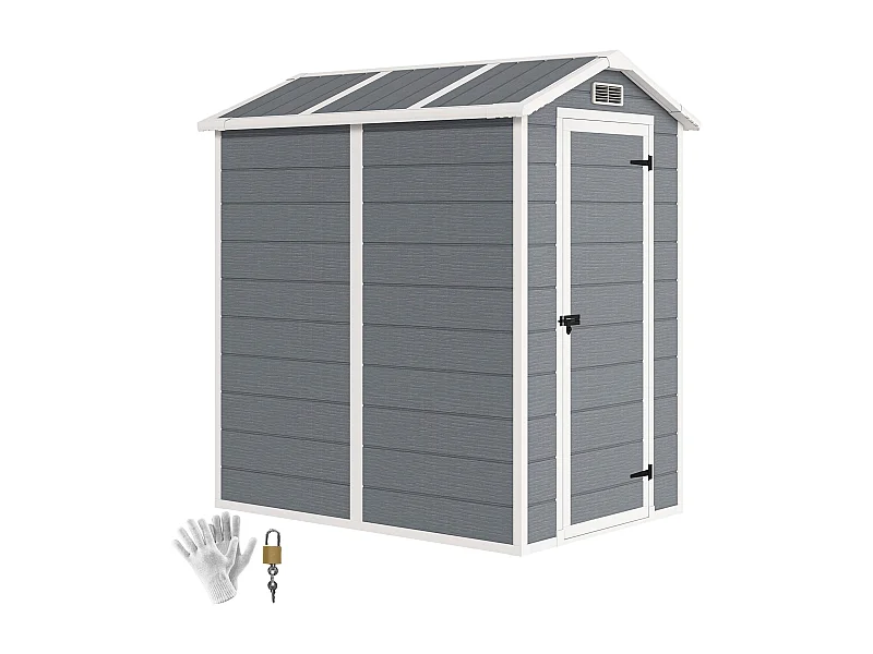 Casetta da giardino con pavimento 1.3 x 1.8 m in resina grigio