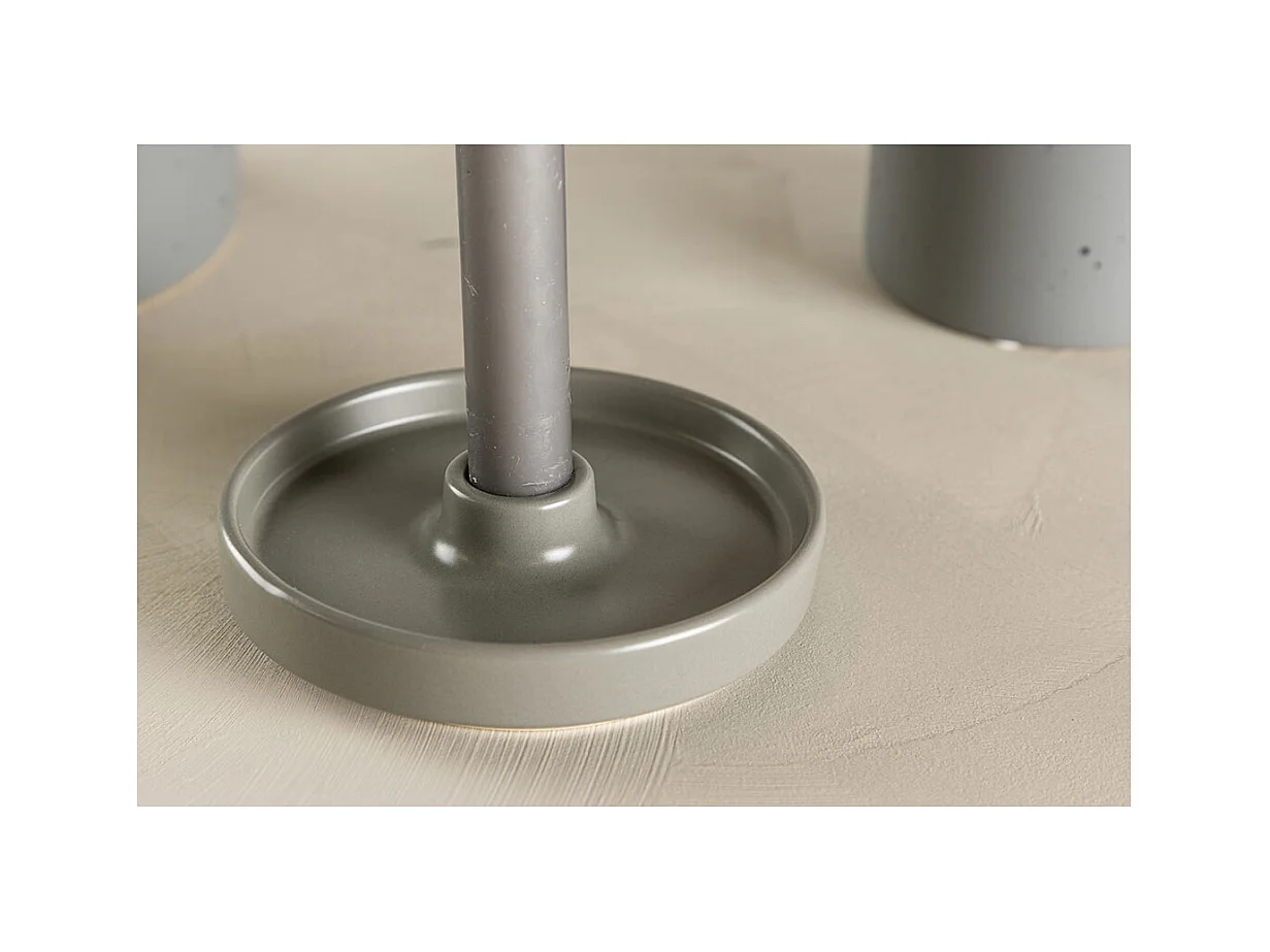 Bougeoir Design en Céramique "Bette" 13cm Gris