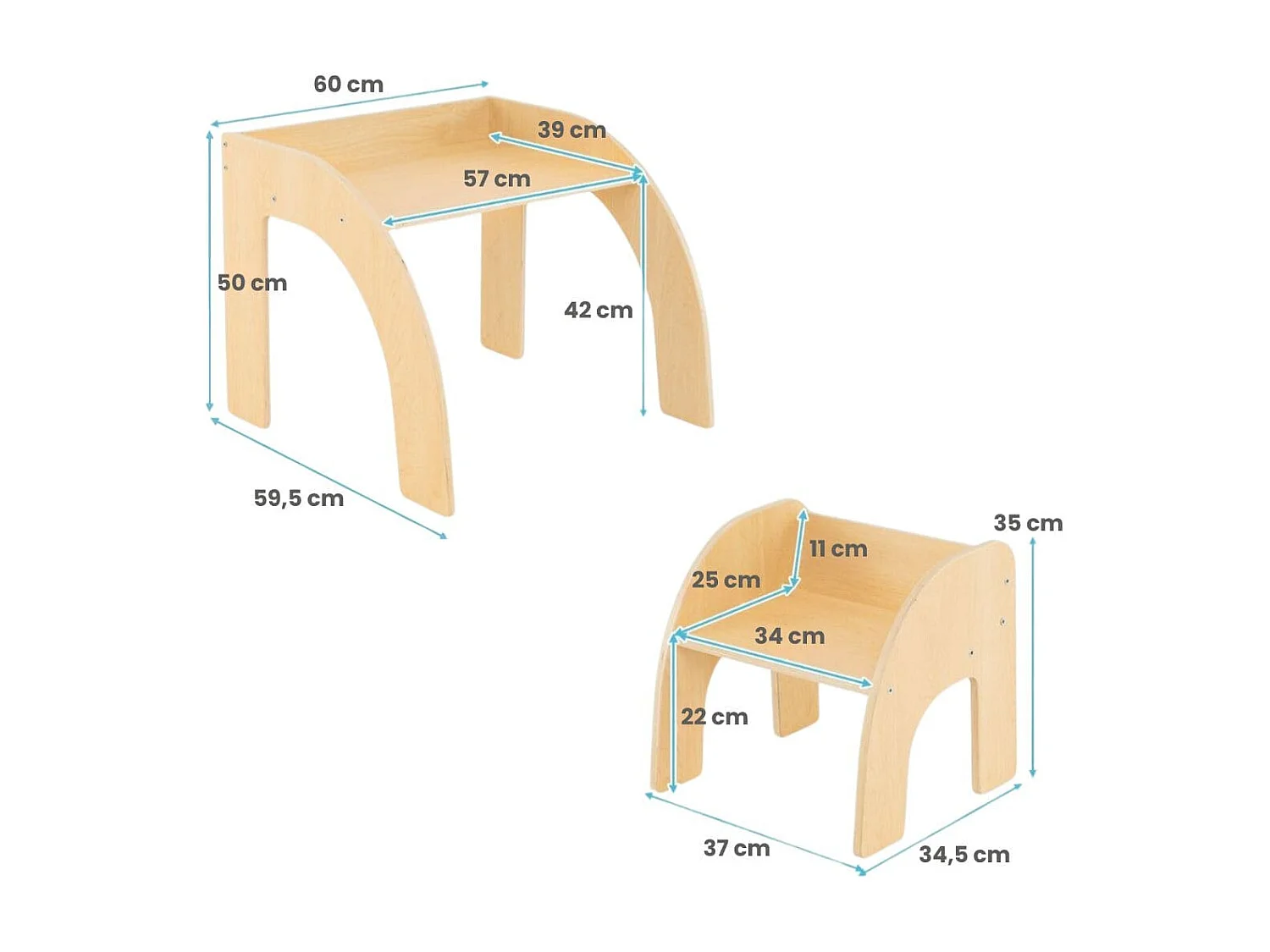 Holz Kindertisch mit Stuhl Kinder Maltisch mit Abgerundeten Kanten Kindersitzgruppe Natur