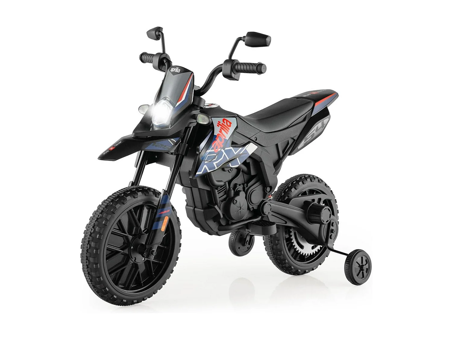 Moto Électrique pour Enfant 3 à 8 Ans avec Musique et Bleutooth Vitesse 5,5 - 6 km/h Batterie 12V Inclus Charge 30 KG Bleu