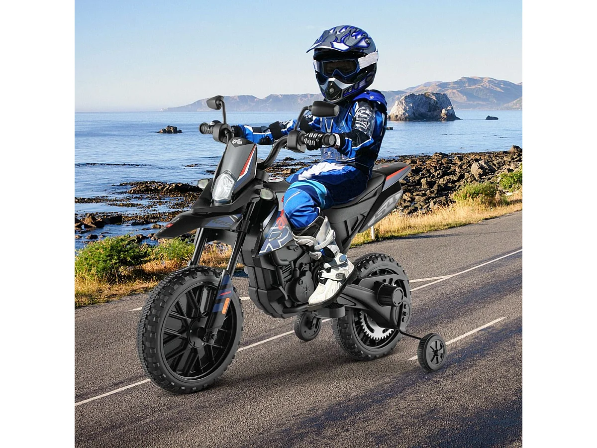 Moto Électrique pour Enfant 3 à 8 Ans avec Musique et Bleutooth Vitesse 5,5 - 6 km/h Batterie 12V Inclus Charge 30 KG Bleu