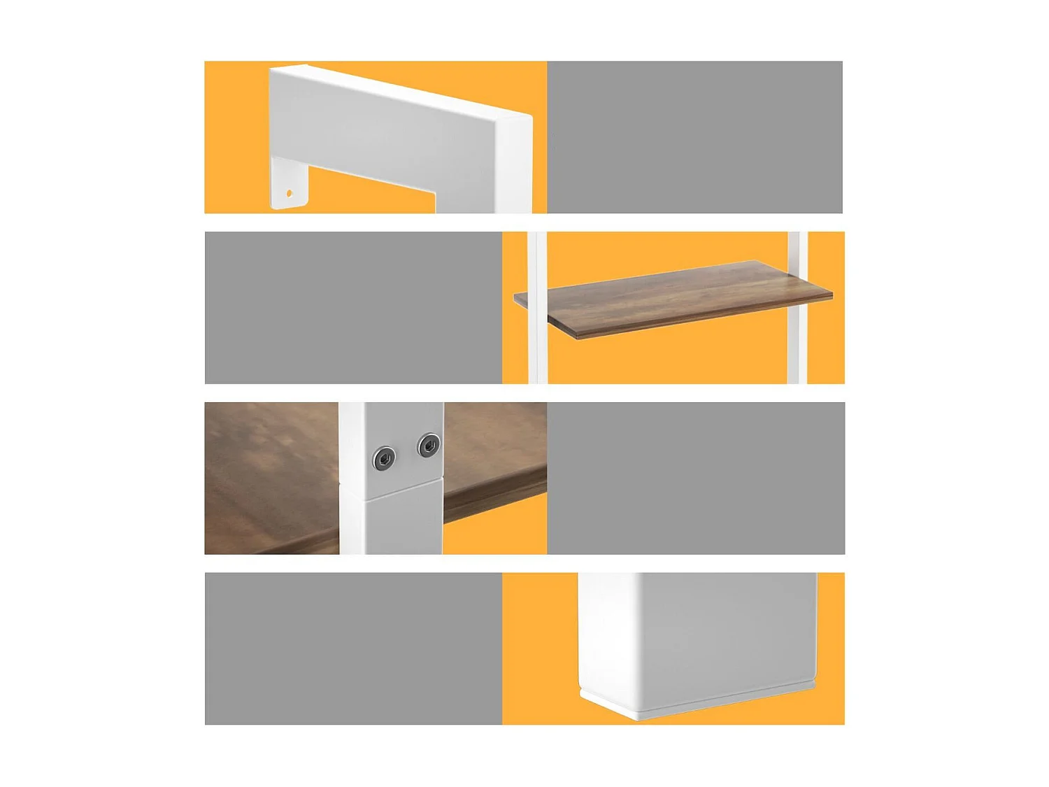 Etagère Echelle en MDF Noir avec 5 Niveaux Etagère de Rangement Blanc