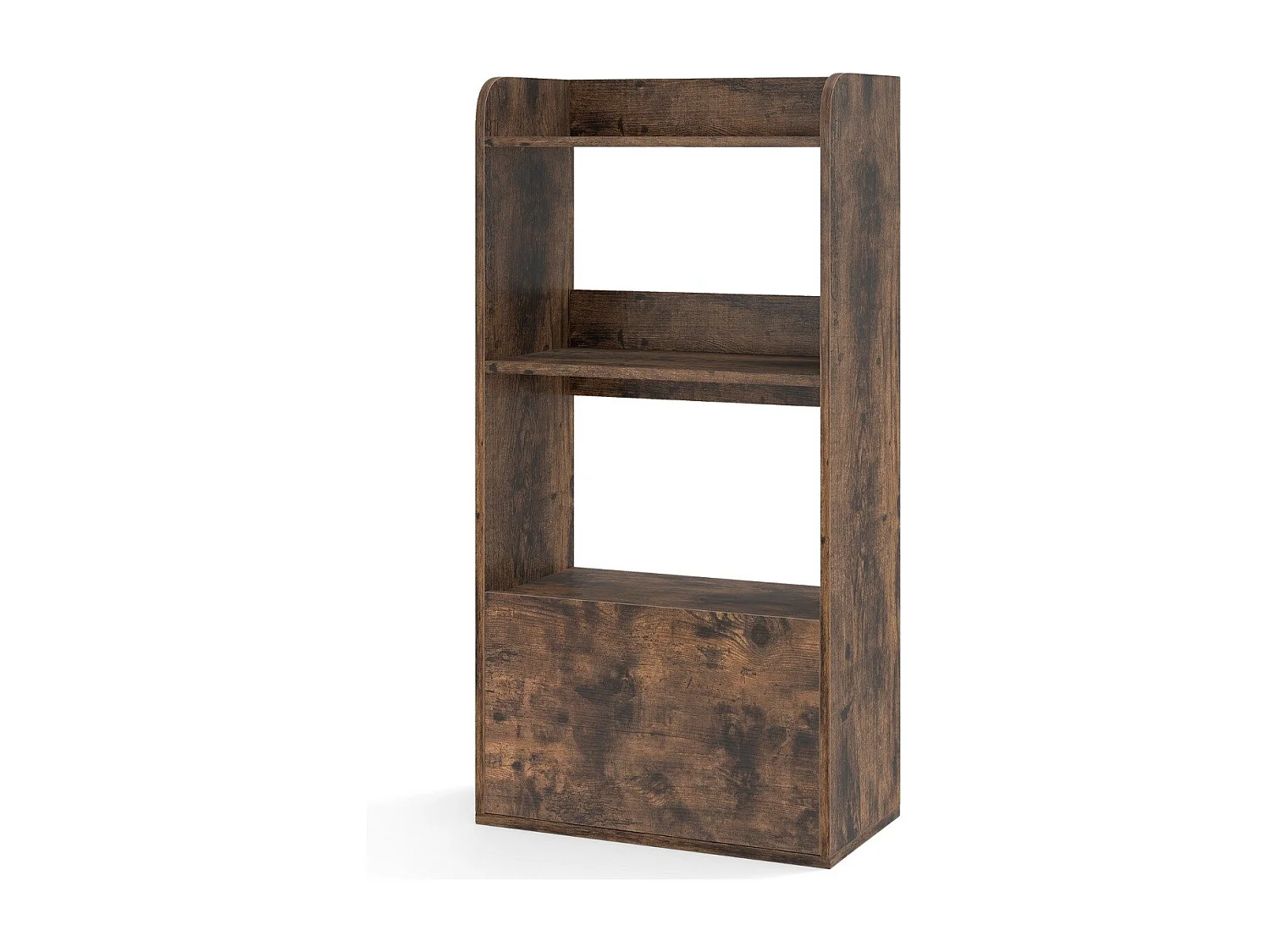 Bücherregal mit Schublade Standregal mit 2 Fächern Büroregal aus Holz 55 x 29 x 105 cm Rustikales Braun