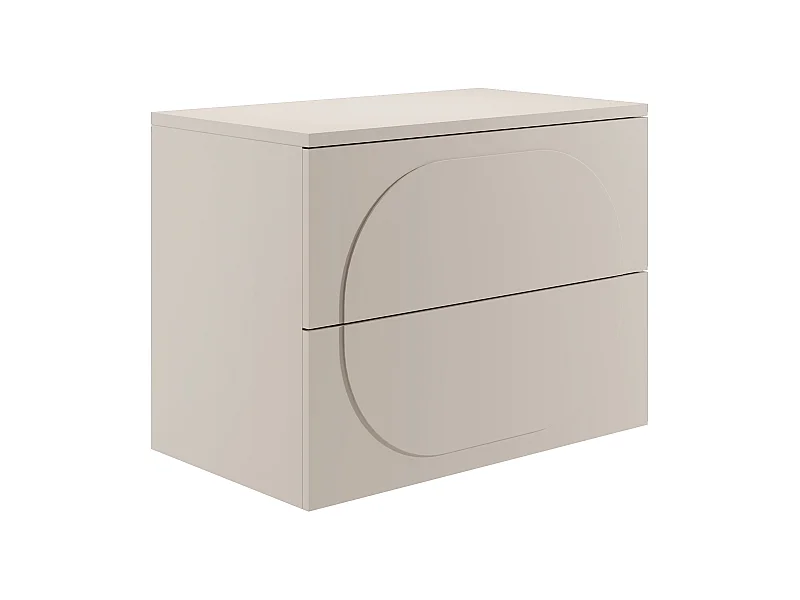 Mueble bajo lavabo suspendido con estante - Beige - 80 cm - VUTOMA