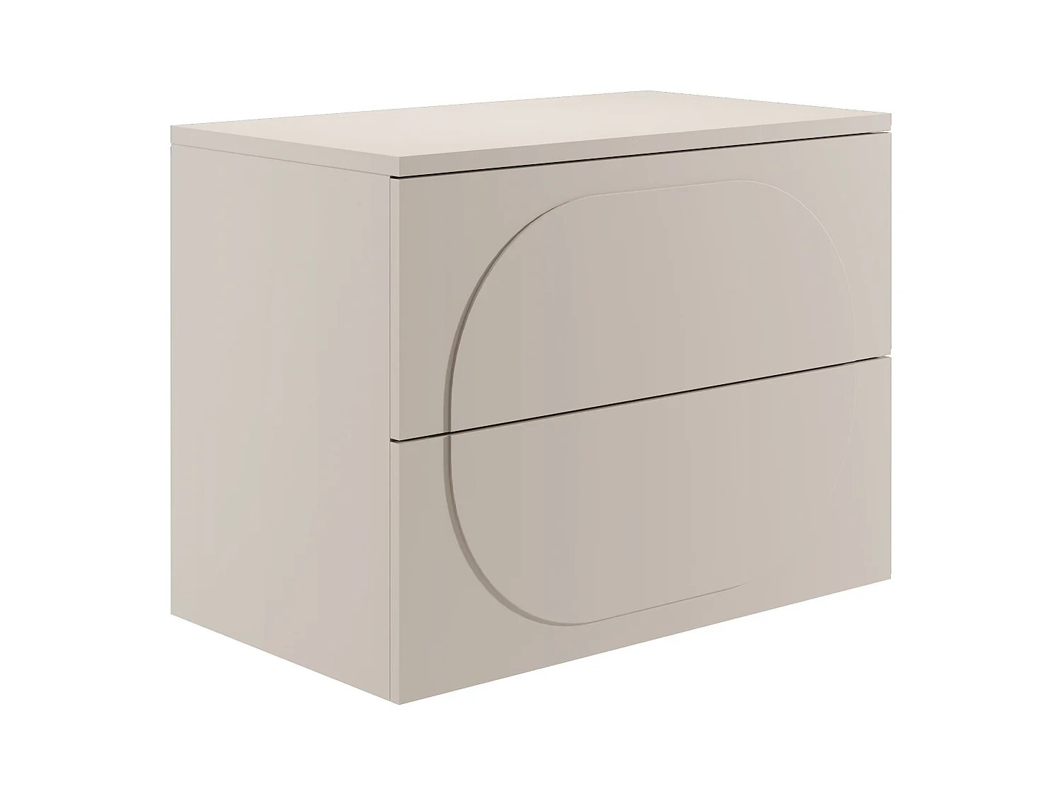 Meuble sous vasque suspendu avec planche - Beige - 80 cm - VUTOMA