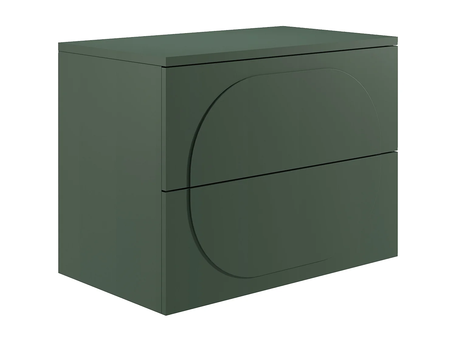 Meuble de salle de bain suspendu avec vasque à poser ronde - Vert - 80 cm - VUTOMA