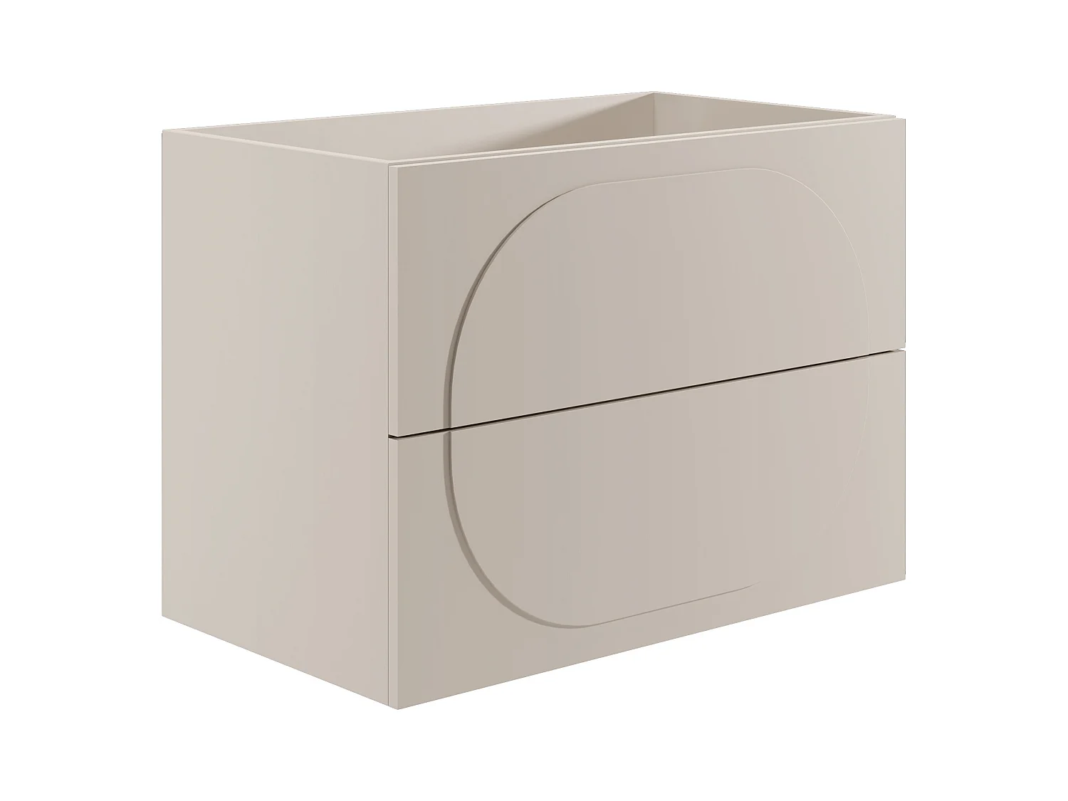 Meuble de salle de bain suspendu avec vasque à encastrer - Beige - 80 cm - VUTOMA
