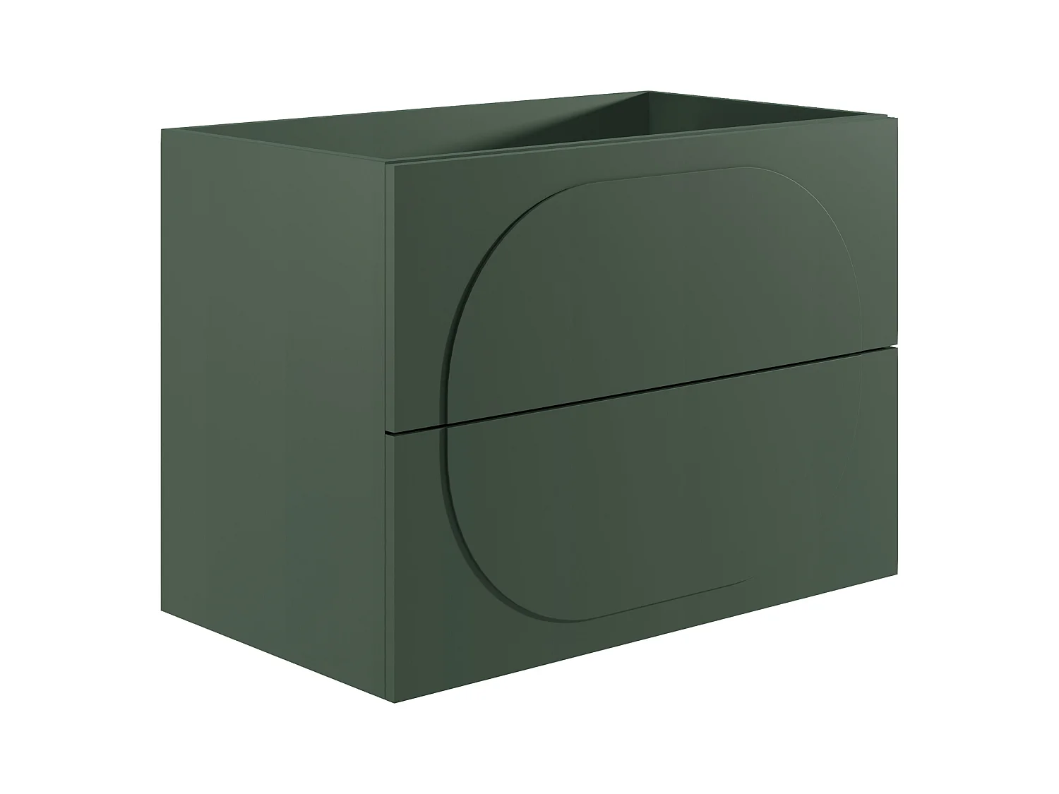 Meuble de salle de bain suspendu avec vasque à encastrer - Vert - 80 cm - VUTOMA