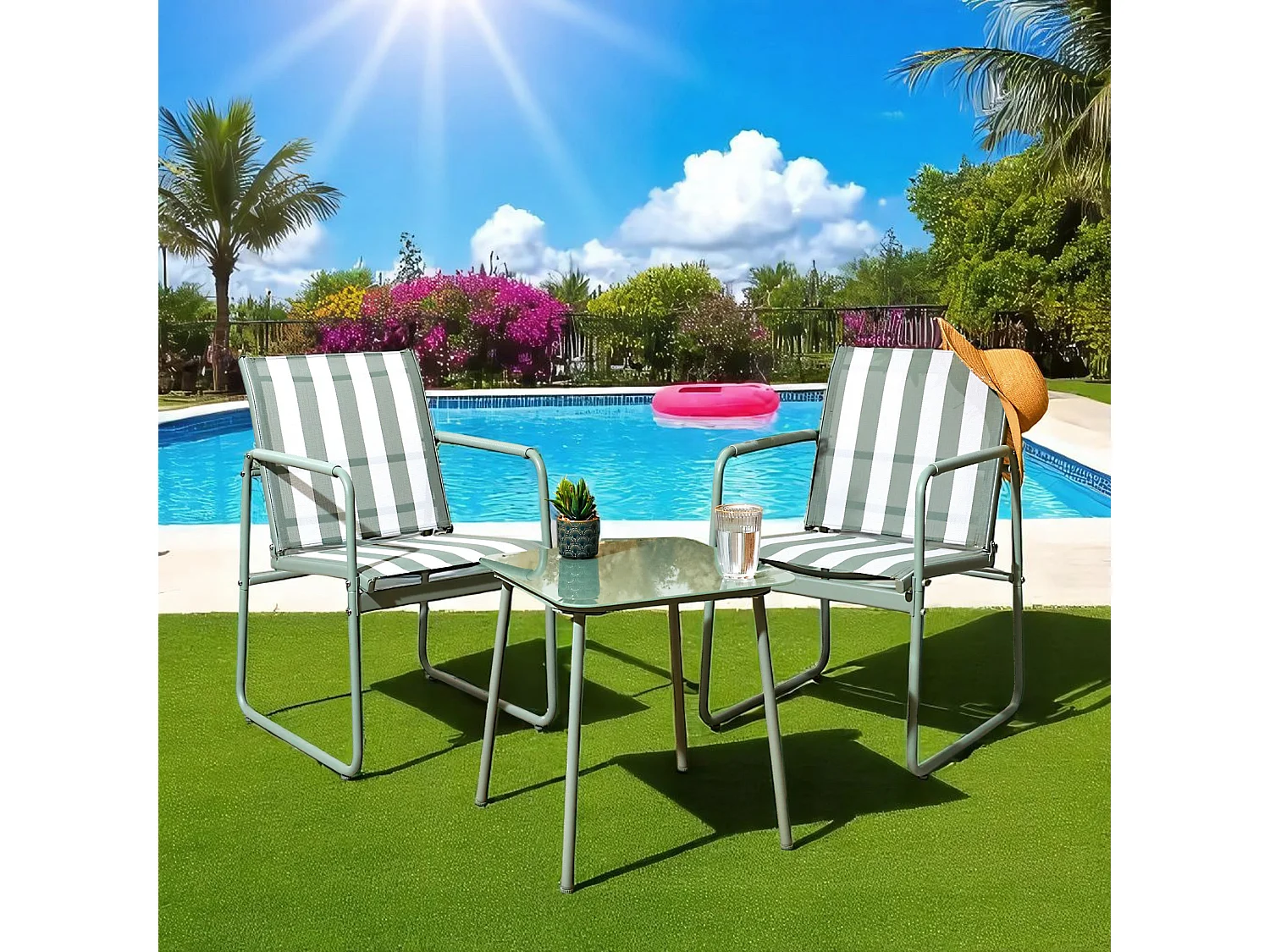 Salon De Jardin Namur 2pcs Beige Beige