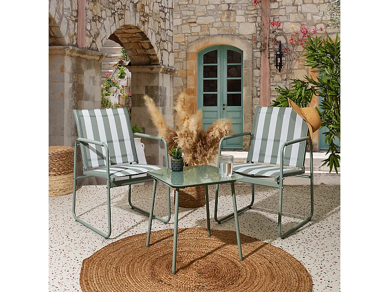 Salon De Jardin Namur 2pcs Beige Beige