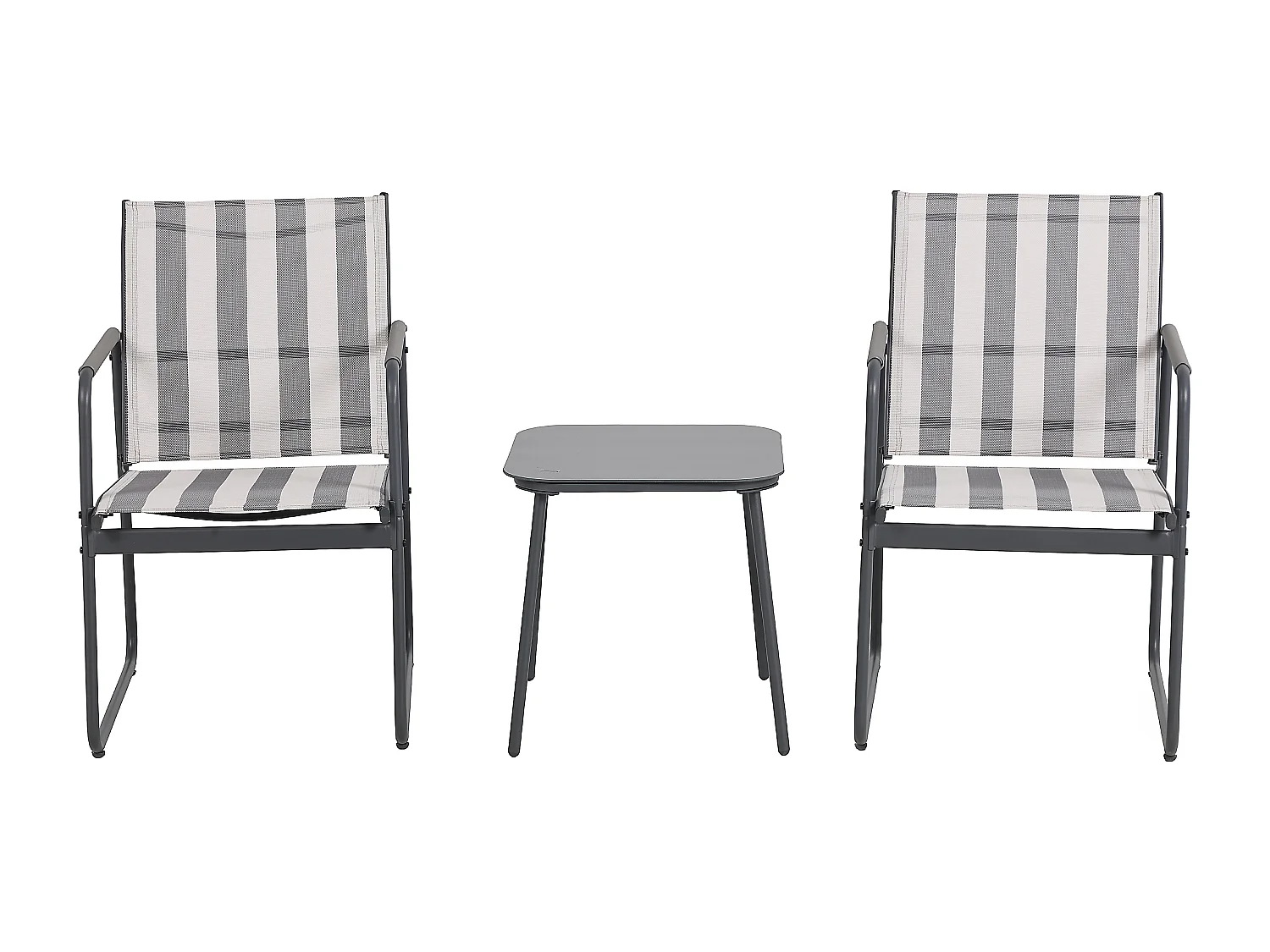 Salon De Jardin Namur 2pcs Gris Gris