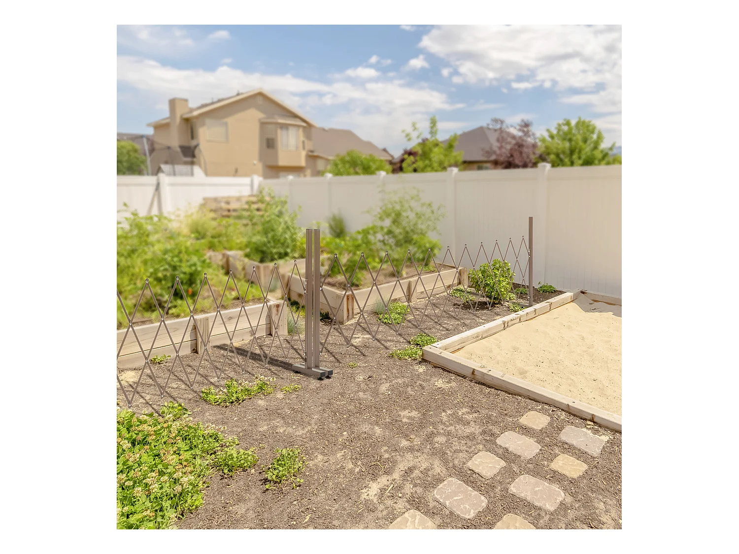 Recinzione per giardino regolabile in metallo e alluminio