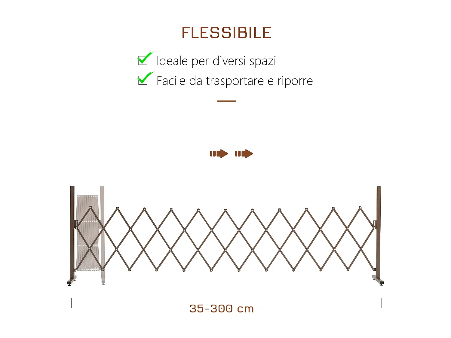 Recinzione per giardino regolabile in metallo e alluminio