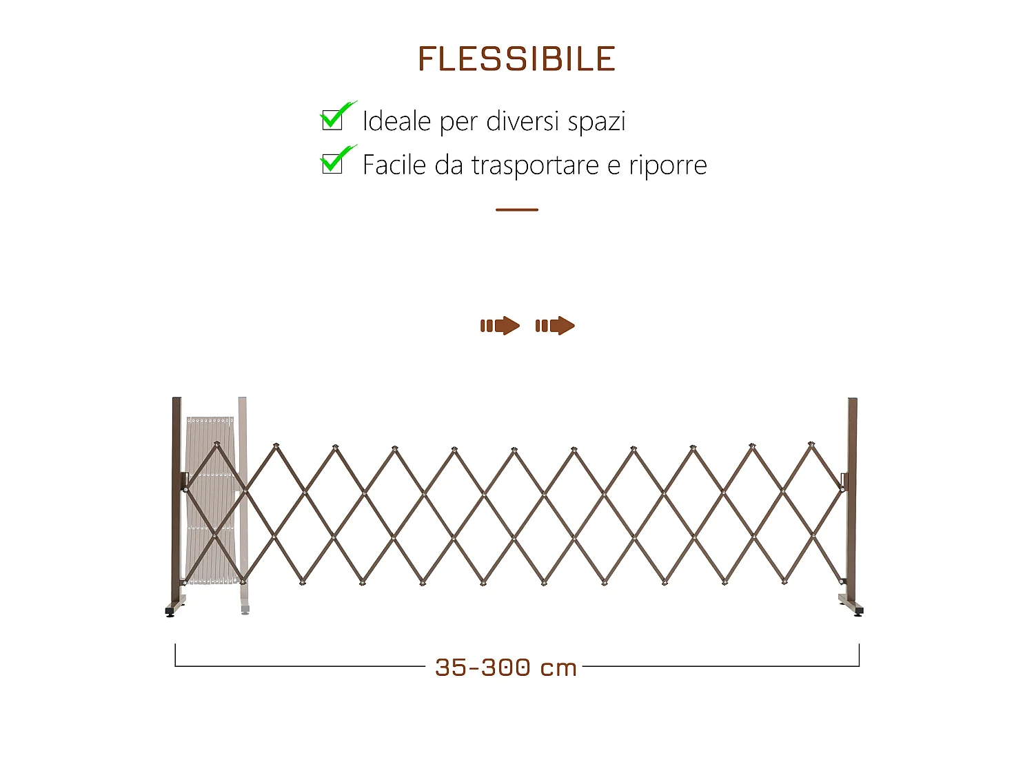 Recinzione per giardino regolabile in metallo e alluminio