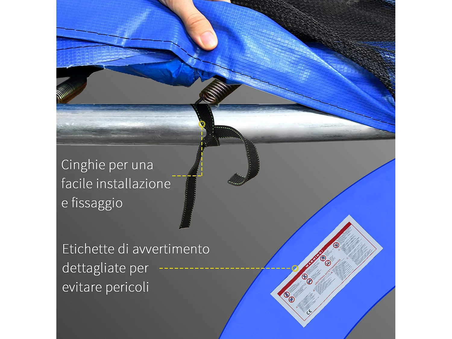 Gazebo da giardino 3x3 m con zanzariera e tetto a 2 livelli color kaki