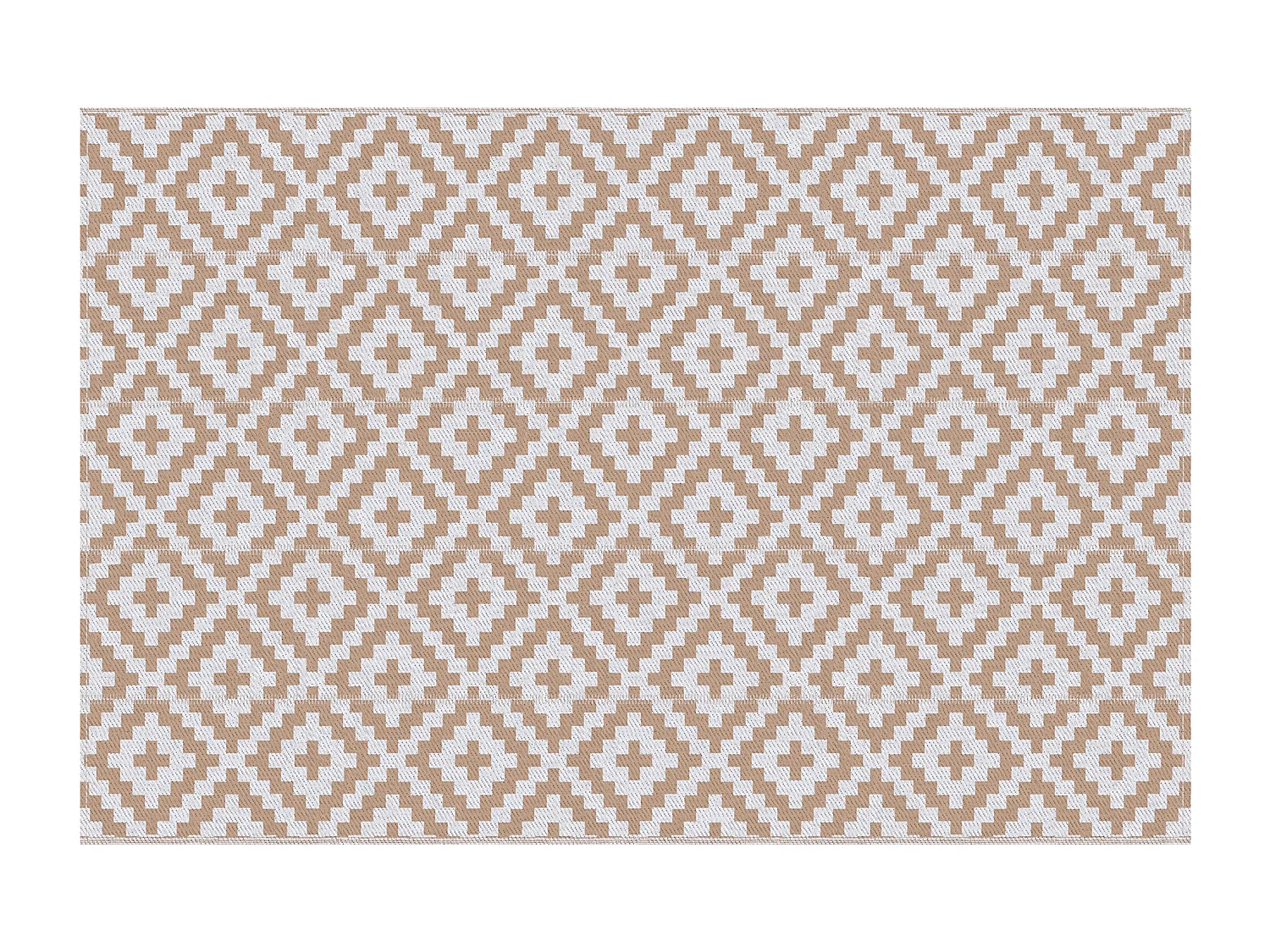 Tappeto esterno reversibile fantasia geometrica 2.74x1.82m caffè