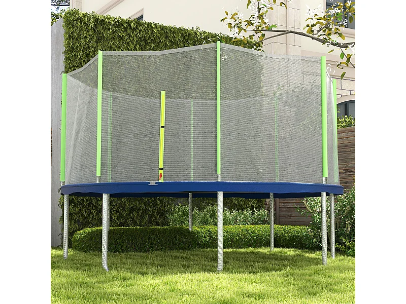 Rete protettiva per trampolini a 8 pali in pe nero e verde