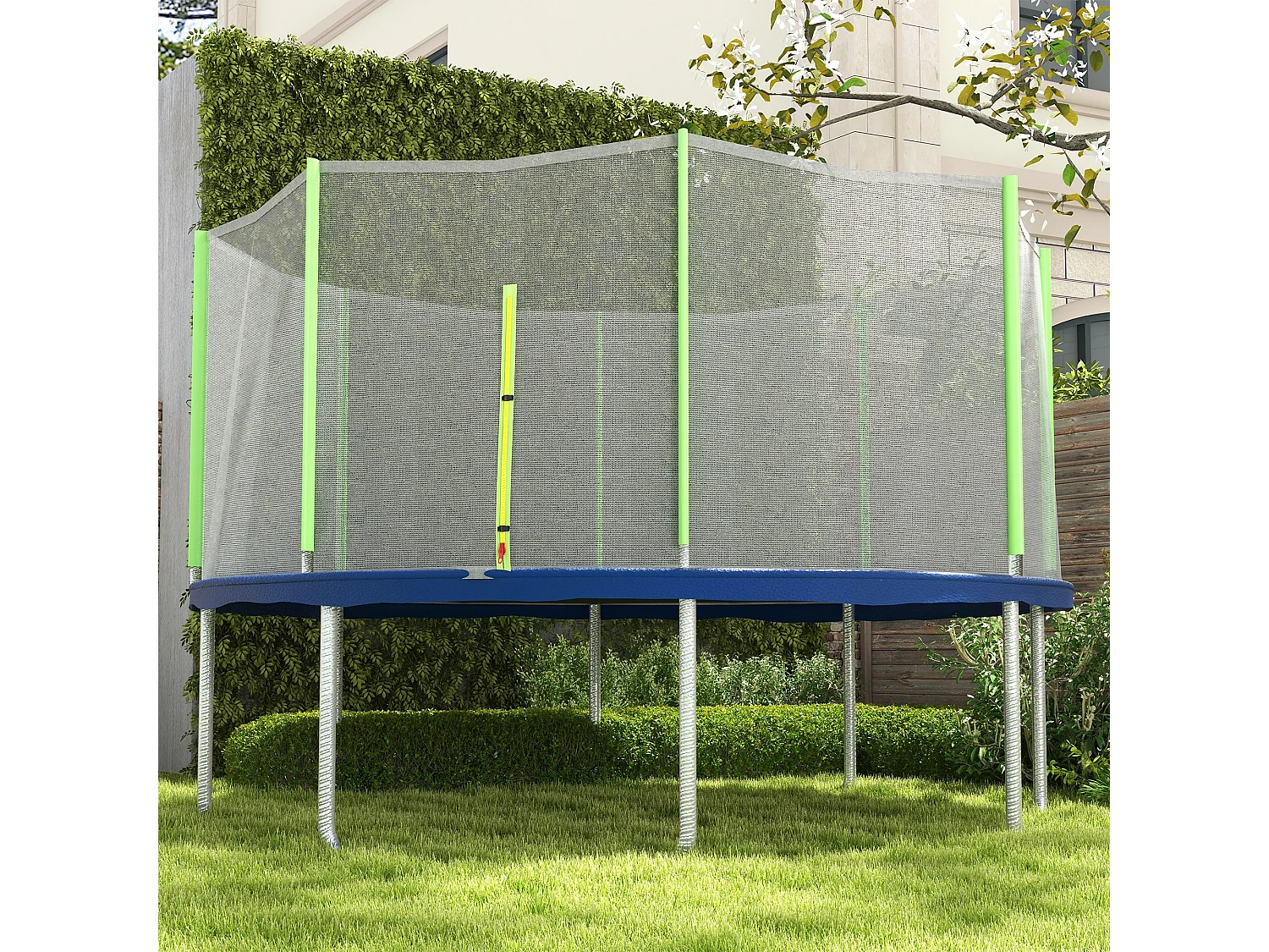 Rete protettiva per trampolini a 8 pali in pe nero e verde