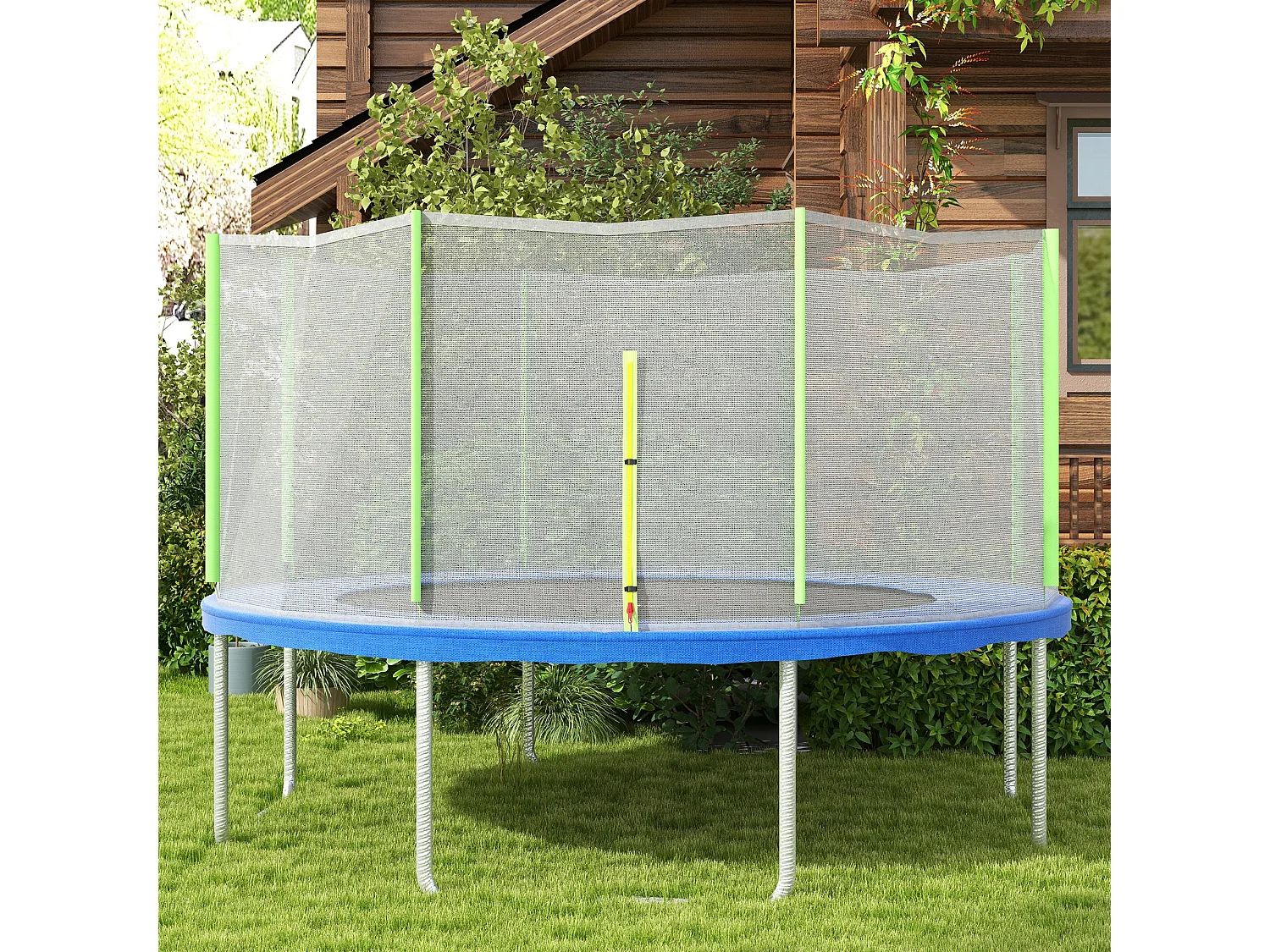 Rete protettiva per trampolini a 8 pali in pe nero e verde