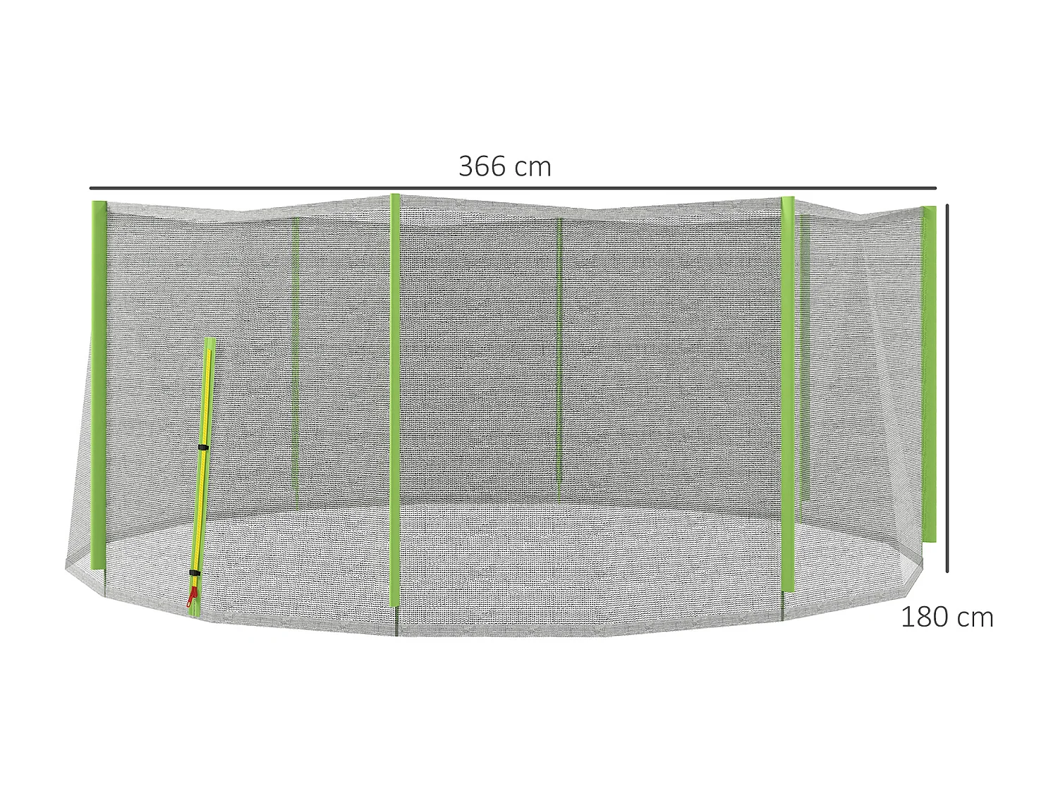 Rete protettiva per trampolini a 8 pali in pe nero e verde
