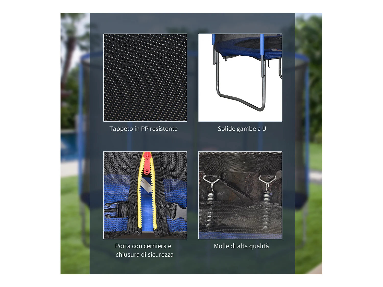 Zanzariera per ombrellone rotondo regolabile con cerniera, nero