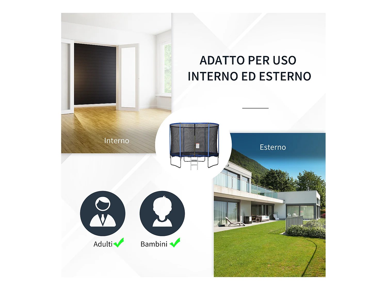 Zanzariera per ombrellone rotondo regolabile con cerniera, nero