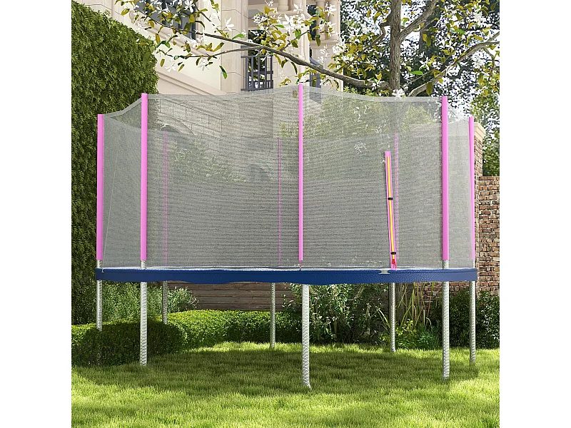 Rete protettiva per trampolini a 8 pali in pe nero e rosa
