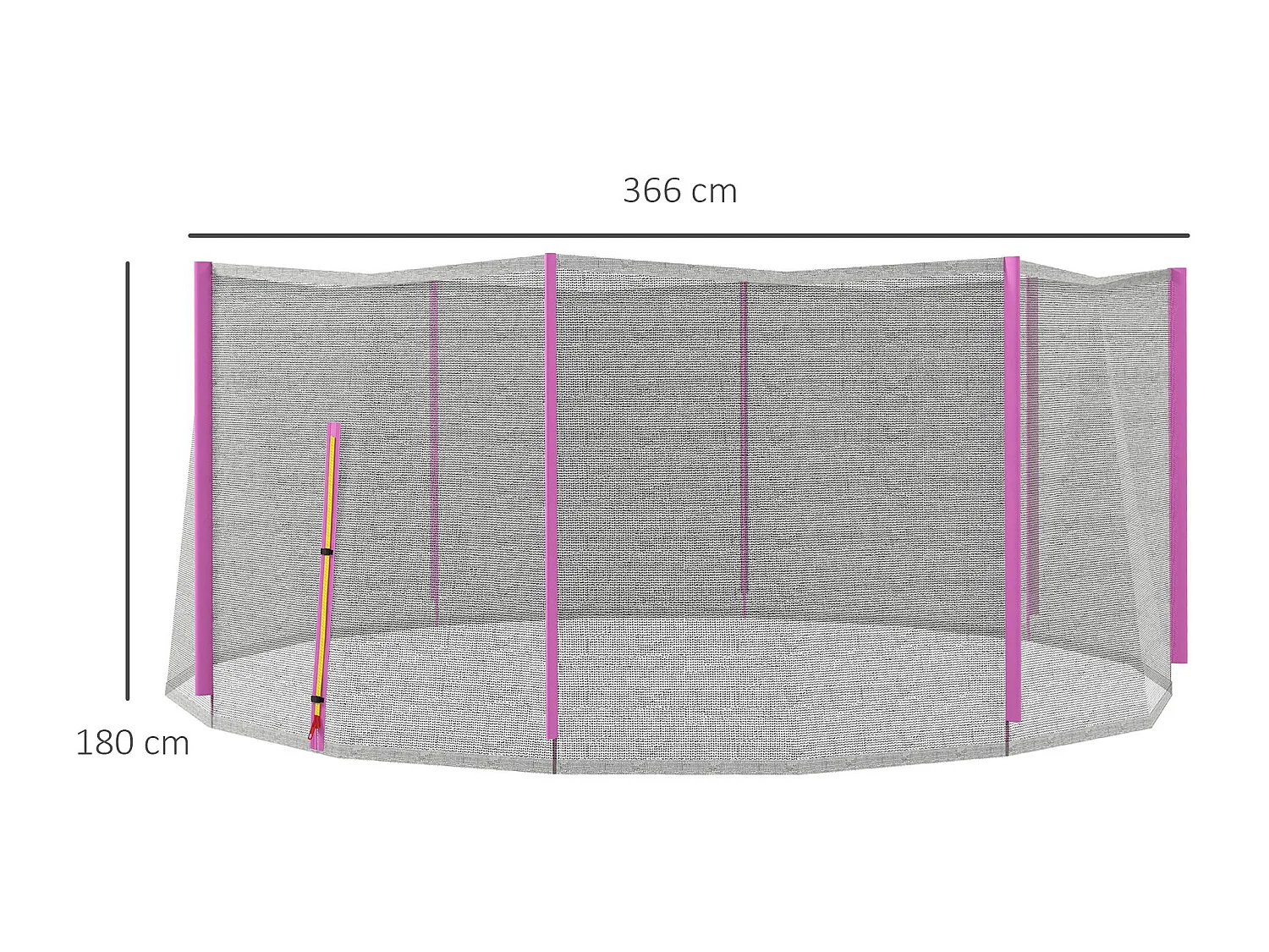 Rete protettiva per trampolini a 8 pali in pe nero e rosa