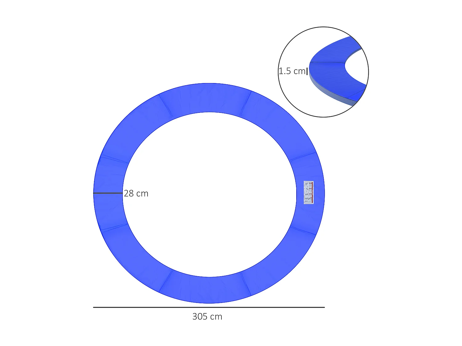 Telo per ombrellone resistente all'acqua con presa d'aria ø295cm grigio