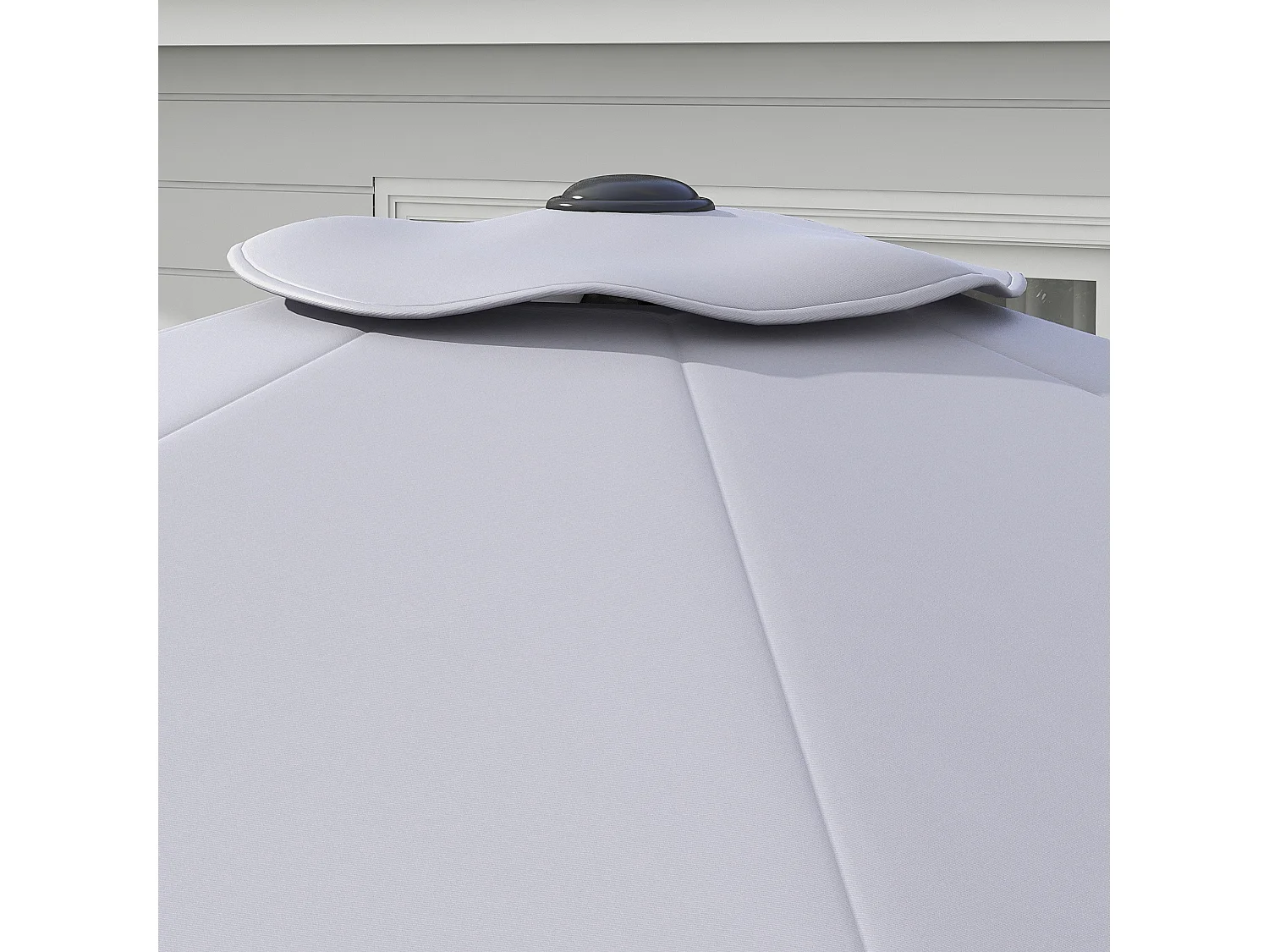 Telo ricambio ombrellone resistente all'acqua con presa d'aria grigio