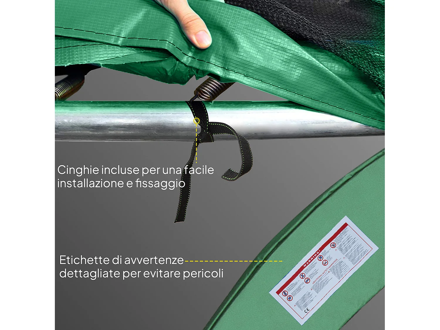 Bordo di protezione imbottito per tappeto elastico in pvc