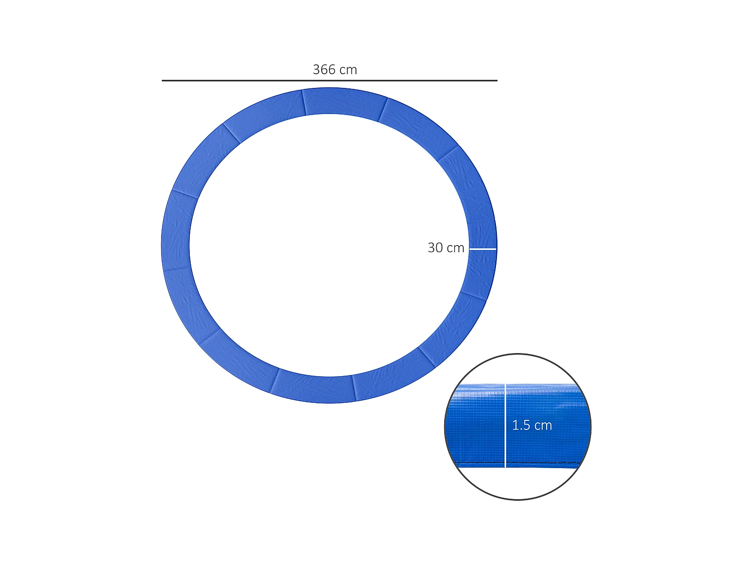 Telo per ombrellone resistente all'acqua con presa d'aria ø295cm bianco