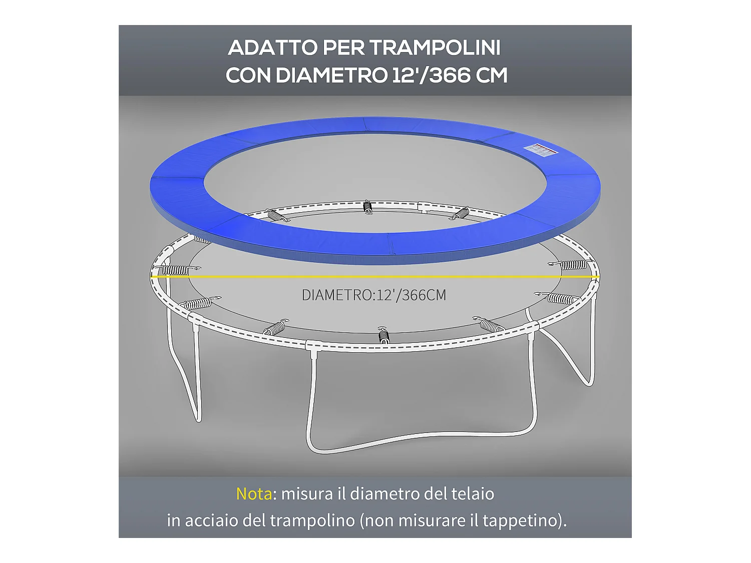 Telo per ombrellone resistente all'acqua con presa d'aria ø295cm bianco