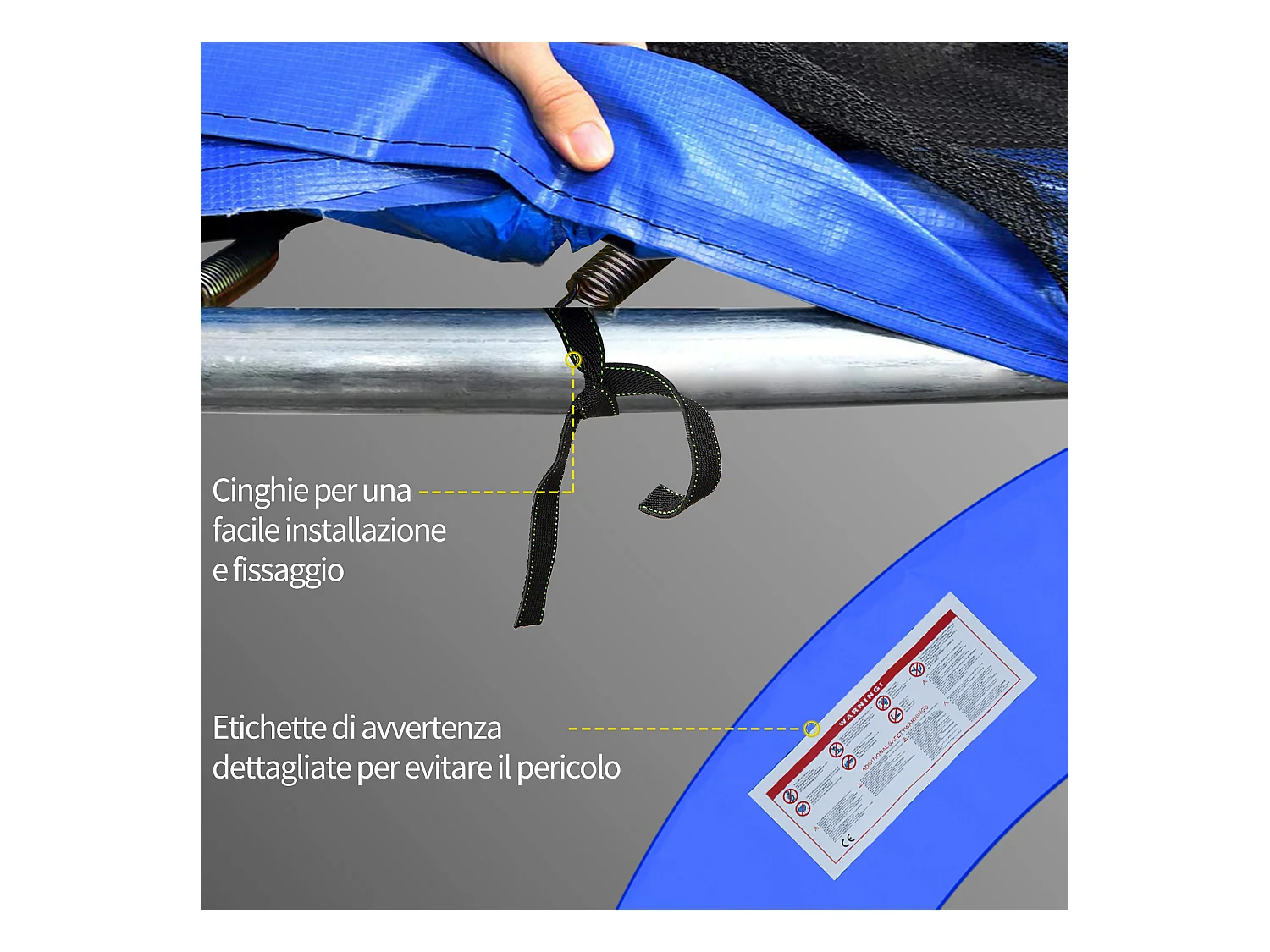 Telo per ombrellone resistente all'acqua con presa d'aria ø295cm bianco