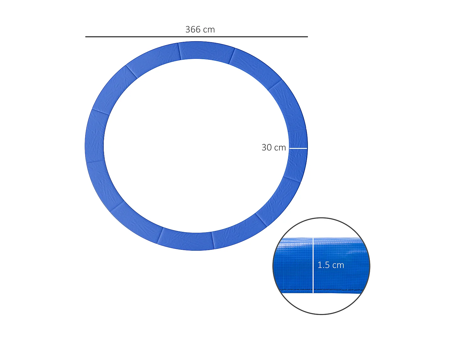 Telo per ombrellone resistente all'acqua con presa d'aria ø295cm bianco