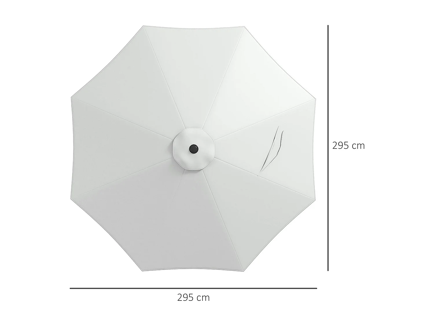 Telo ricambio ombrellone resistente all'acqua con presa d'aria bianco