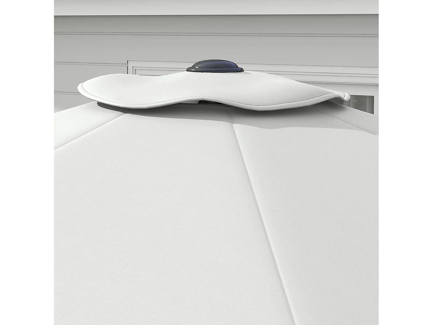 Telo ricambio ombrellone resistente all'acqua con presa d'aria bianco