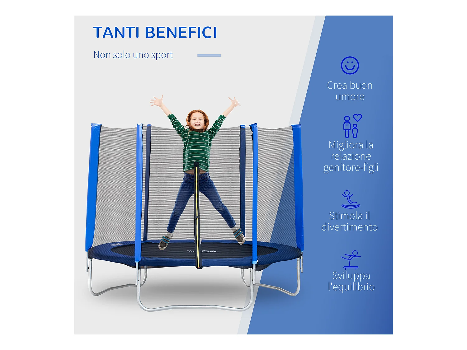 Copertura tappeto elastico ø366x1.5 cm pieghevole e portatile verde