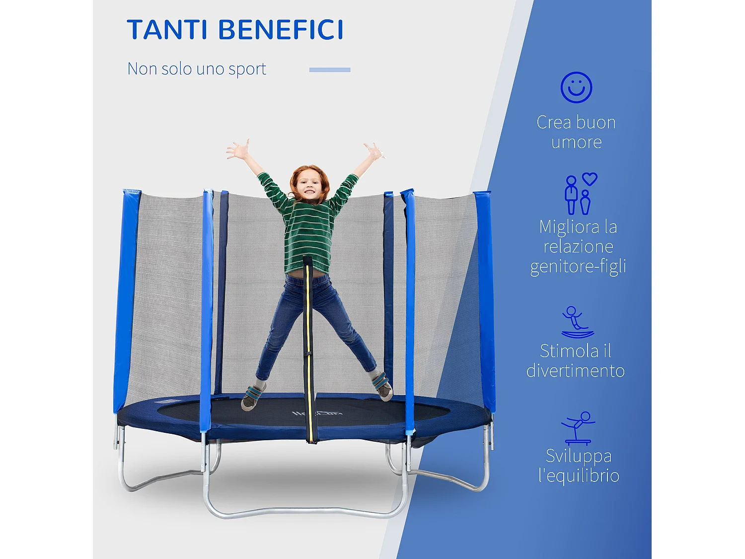 Copertura tappeto elastico ø366x1.5 cm pieghevole e portatile verde