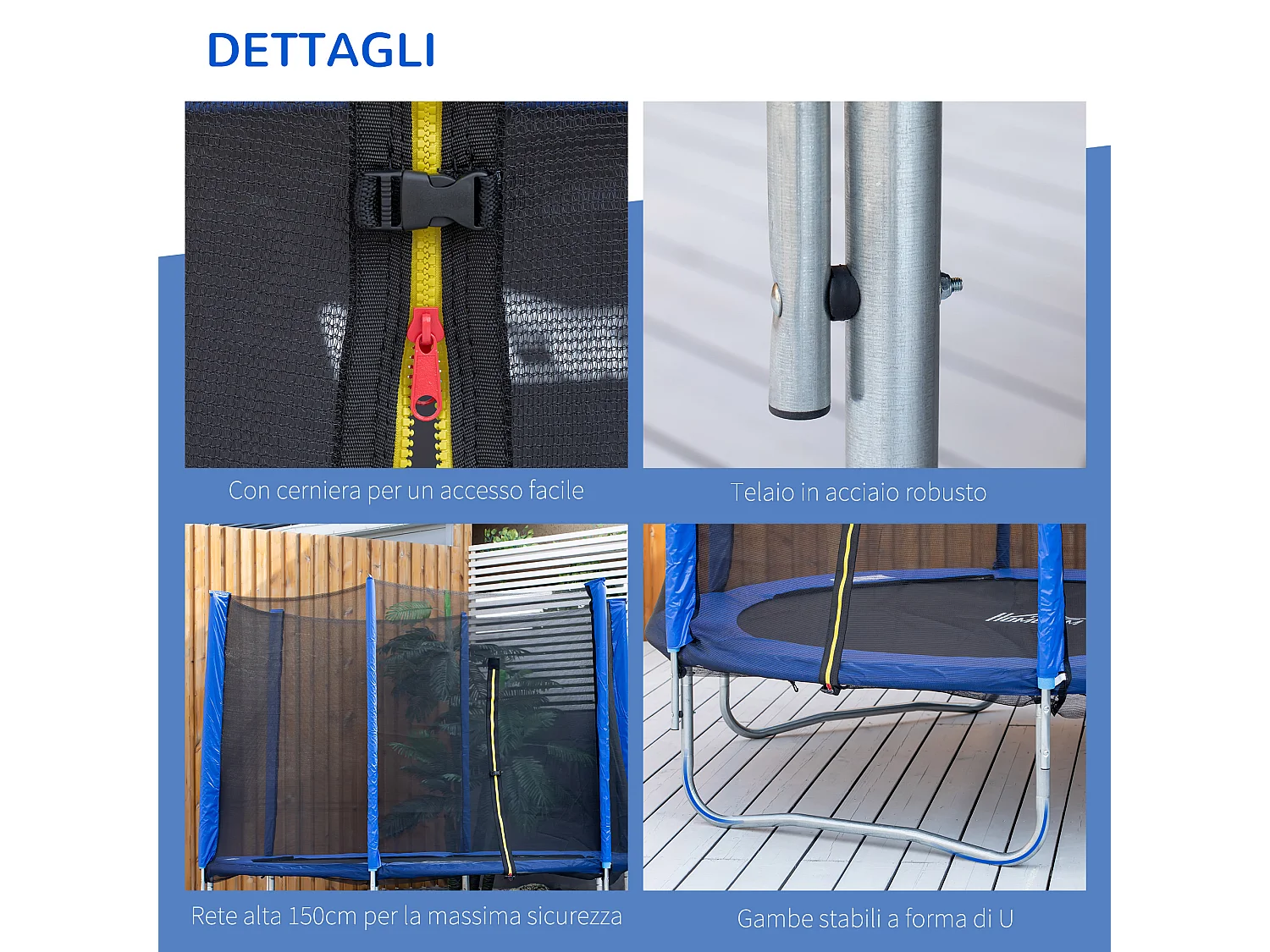 Copertura tappeto elastico ø366x1.5 cm pieghevole e portatile verde