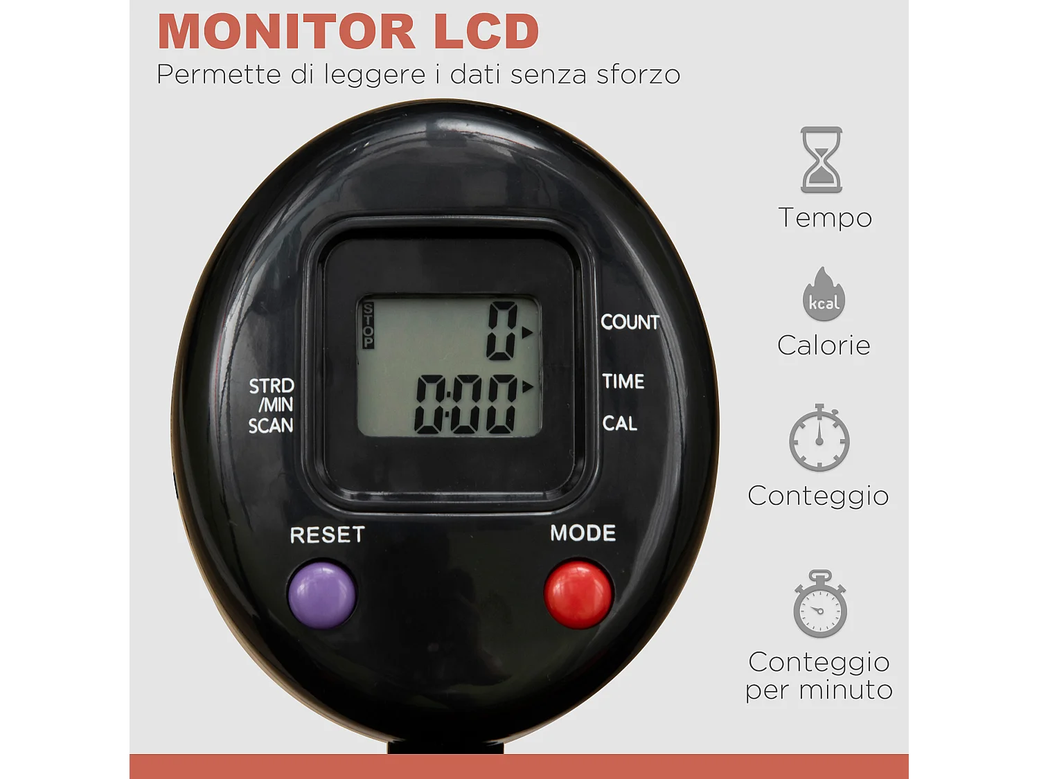 Mini trampolino fitness ø102 cm pieghevole con manubrio regolabile nero