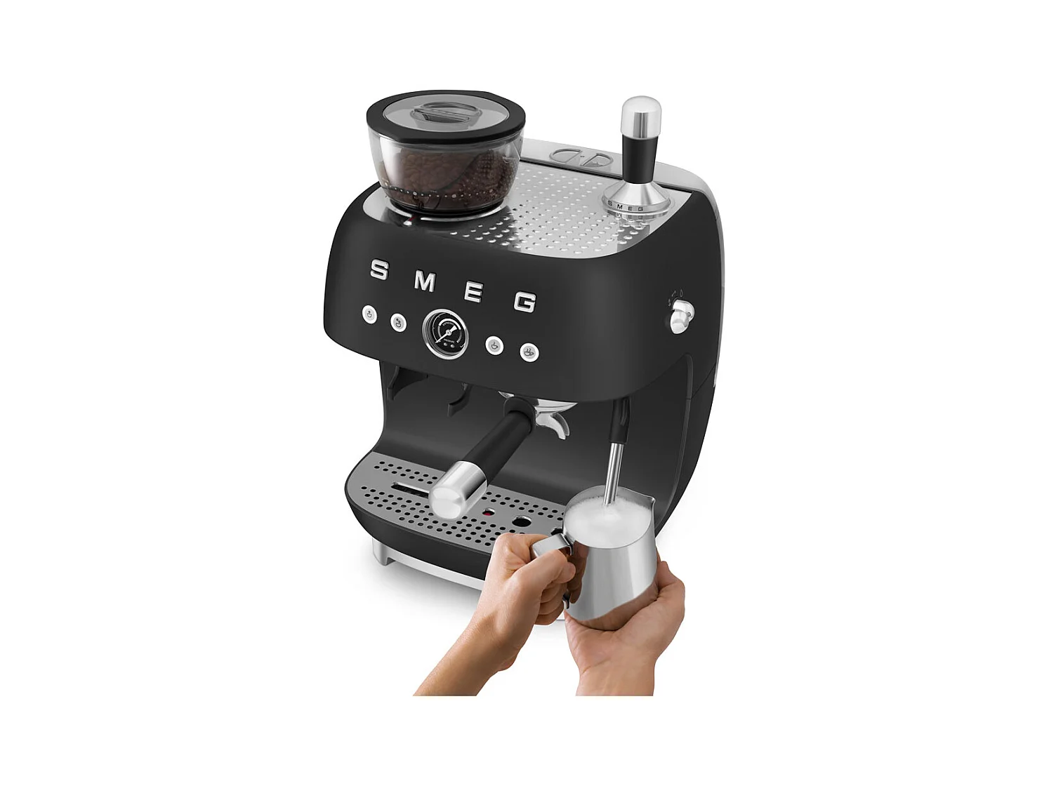 Machine à café combinée Expresso Années 50 noir mat