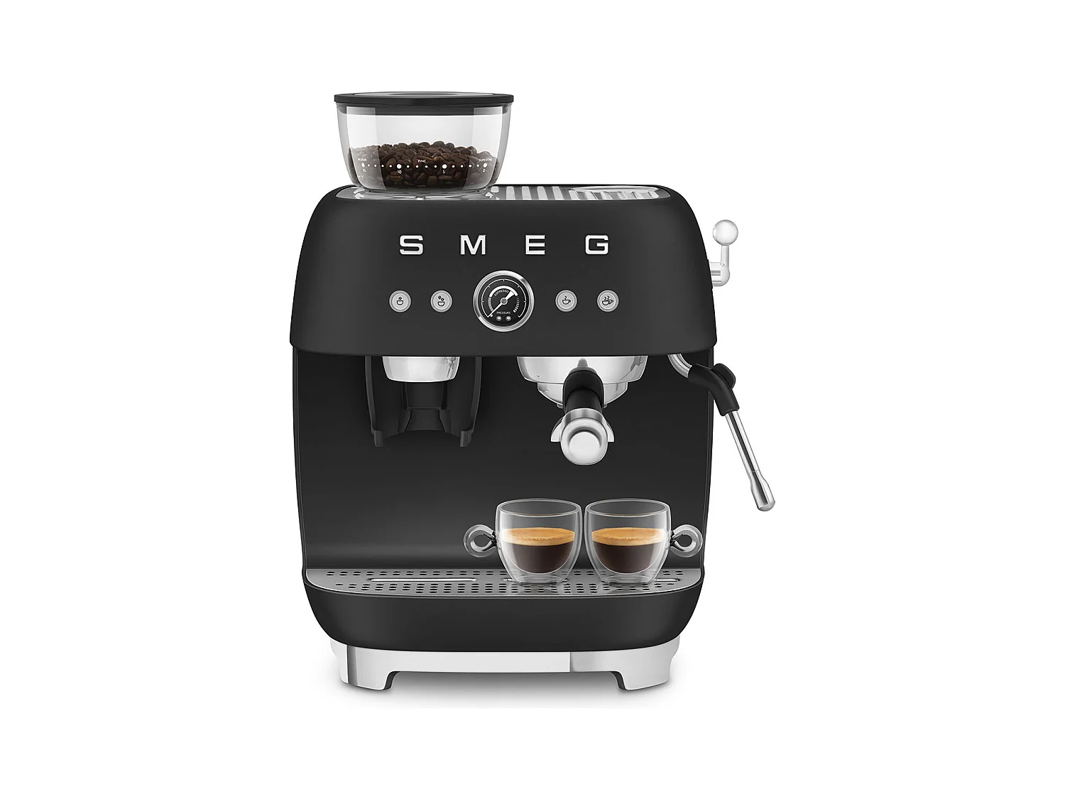 Machine à café combinée Expresso Années 50 noir mat