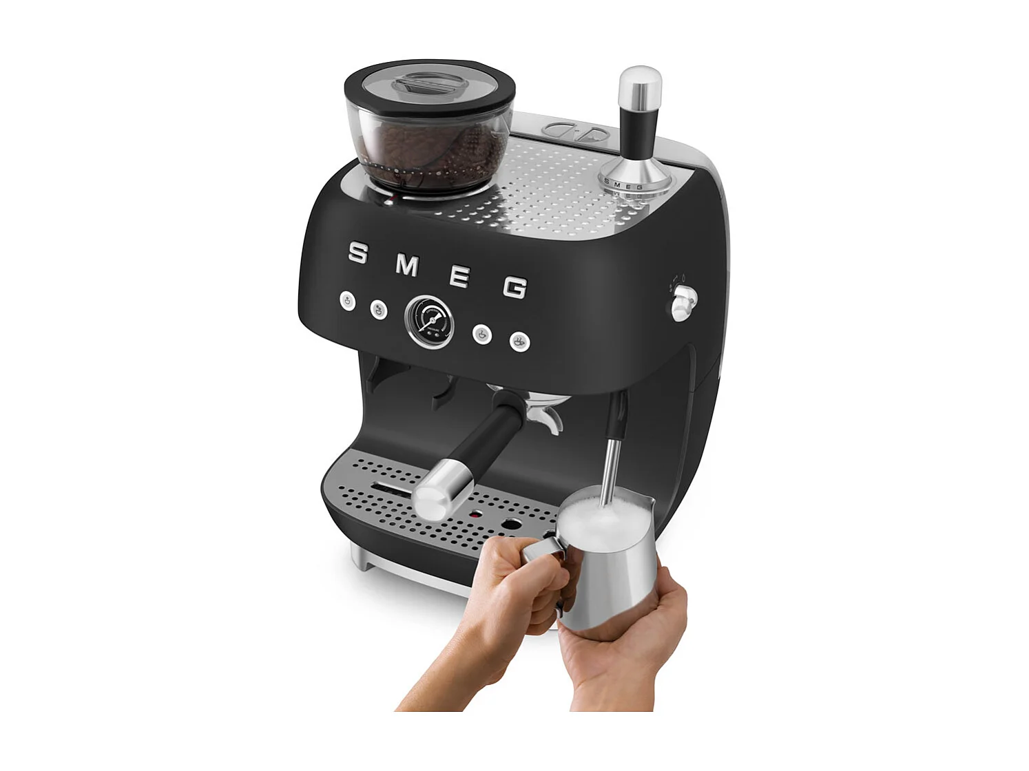 Machine à café combinée Expresso Années 50 noir mat